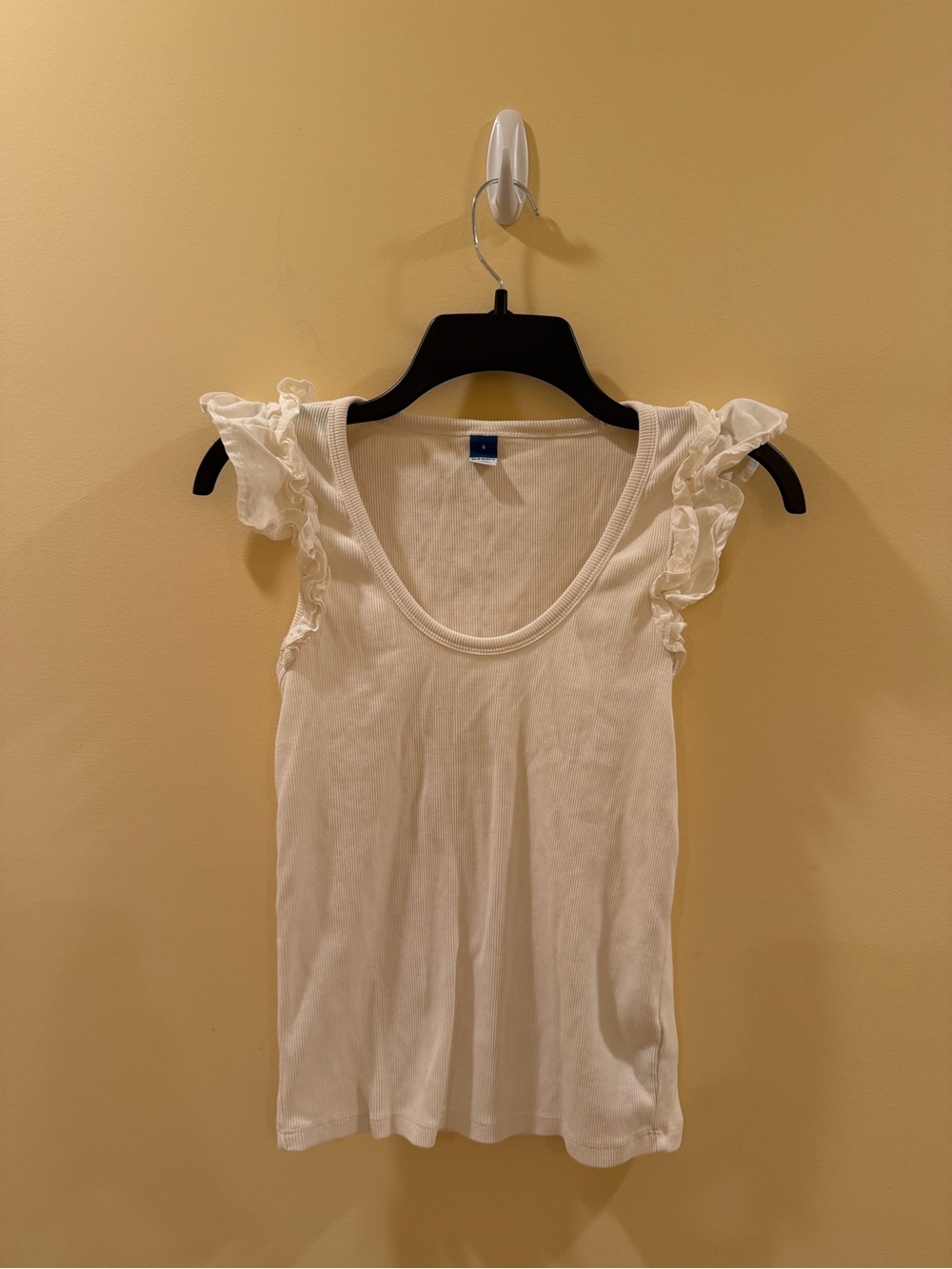 Old Navy White Ruffle Sleeve Tank Top